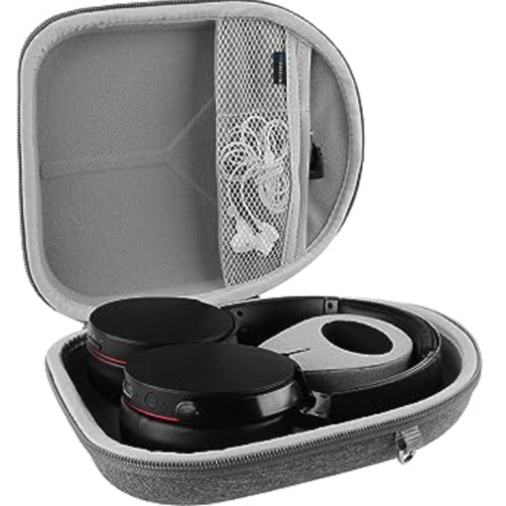 Geekria Shield Hard Shell Headphones Case Gray Cable Mesh Pocket